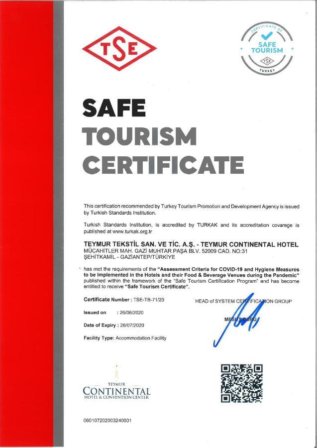 Teymur Continental Hotel Газиантеп Экстерьер фото